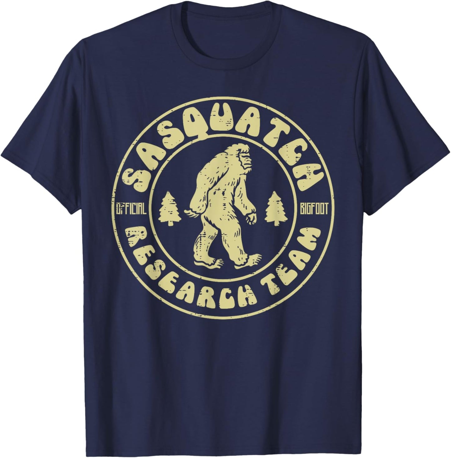 Sasquatch Research Team Funny Bigfoot Yeti Men Women Kids T-Shirt - T-Shirt | Navy