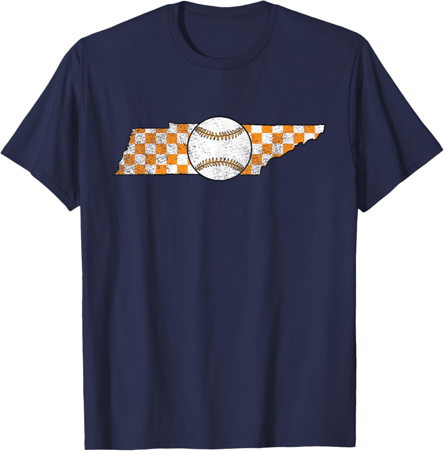 Volunteer State Tennessee Checkerboard Baseball Tennessee T-Shirt - T-Shirt | Navy