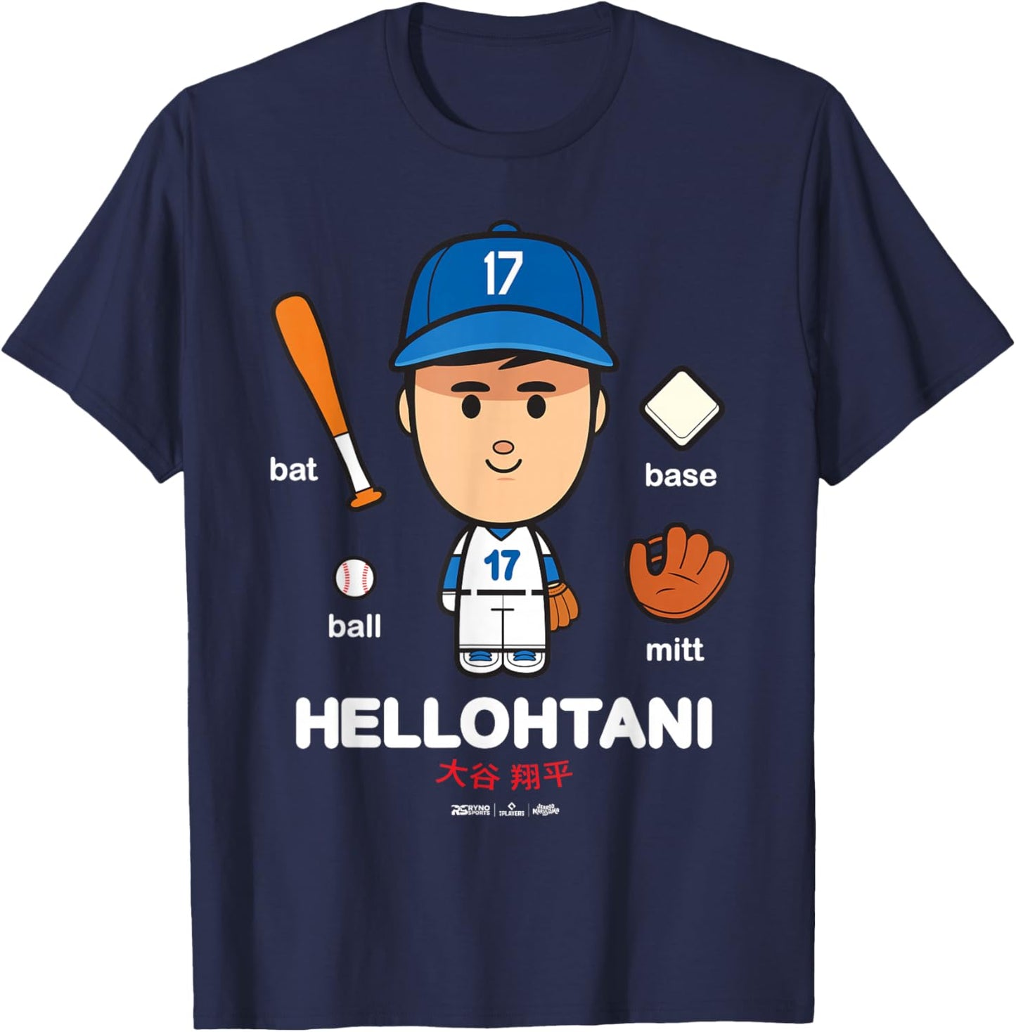 Shohei Ohtani Los Angeles Baseball HellOhtani MLBPA T-Shirt - T-Shirt | Navy