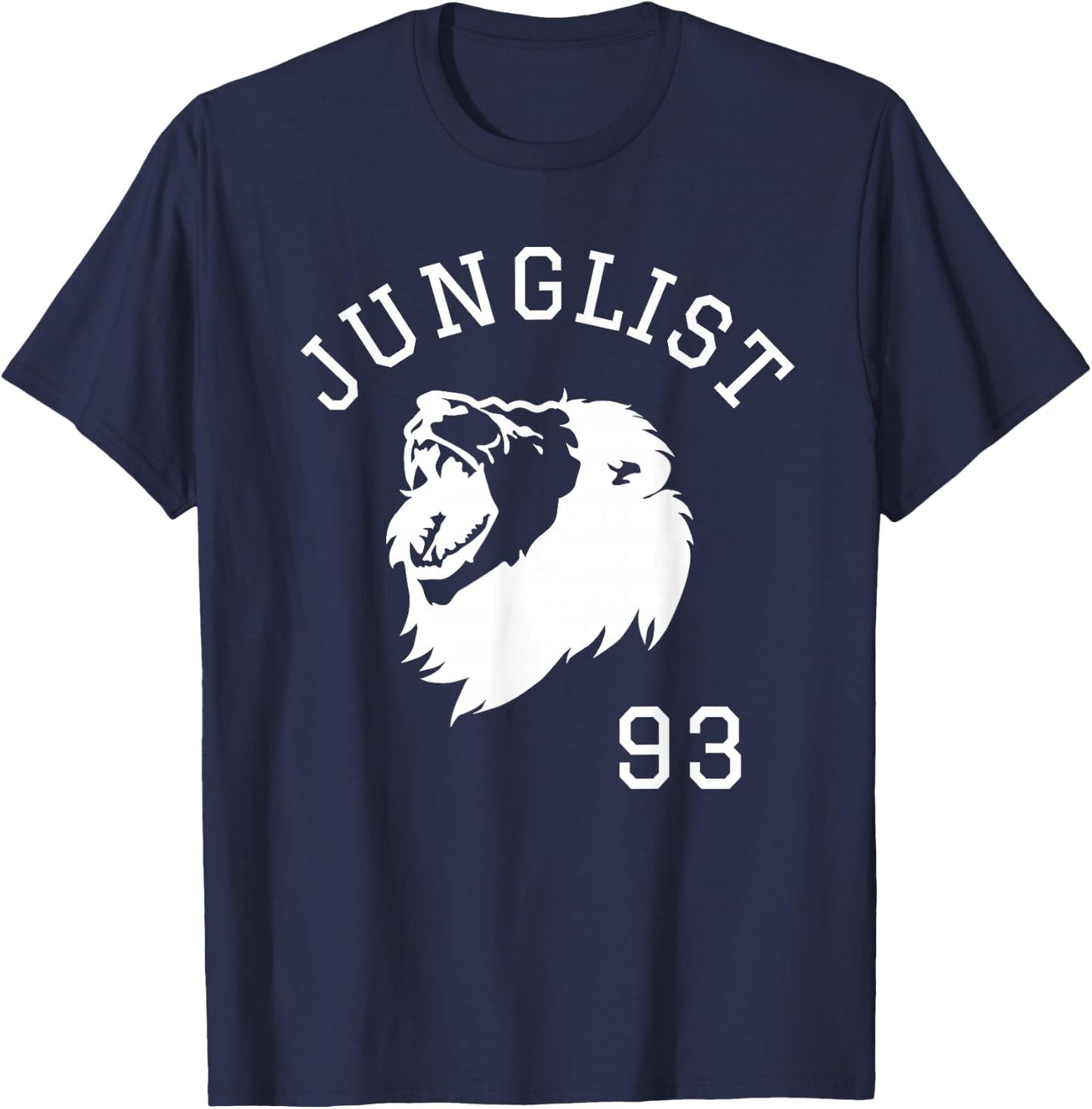 Junglist Massive Drum and Bass Lion T-Shirt - T-Shirt | Navy