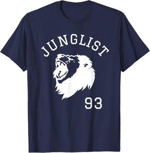 Junglist Massive Drum and Bass Lion T-Shirt - T-Shirt | Navy