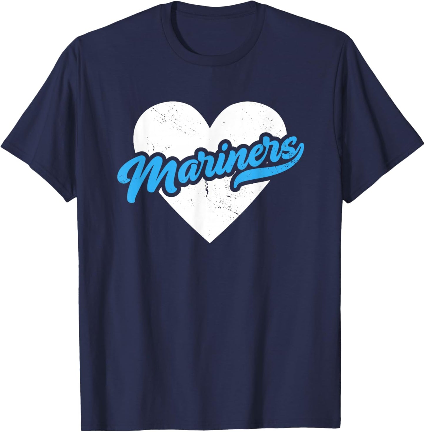 Vintage Mariners High School Go Mariners Pride Heart T-Shirt - T-Shirt | Navy