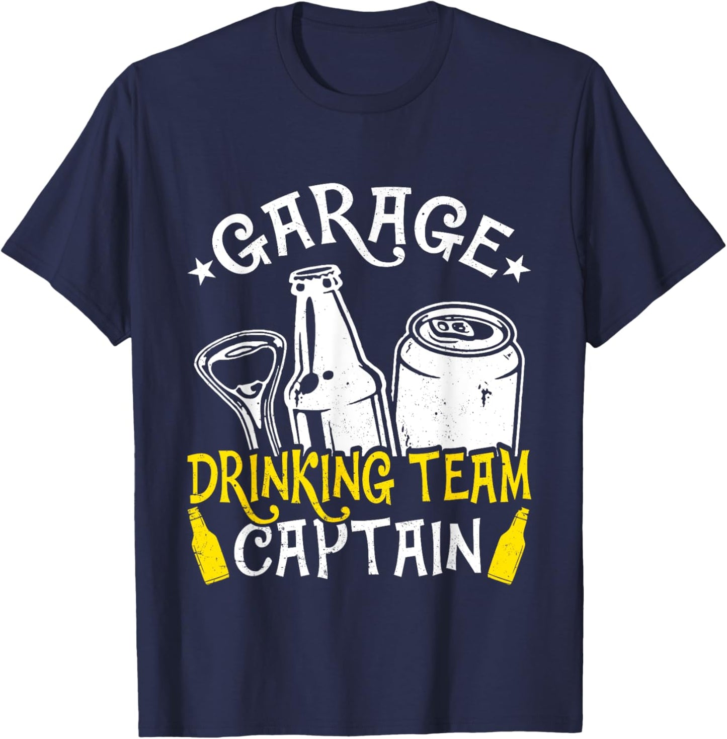 Beer Garage Drinkers Drinking Funny Team Captain Men Dad T-Shirt - T-Shirt | Navy