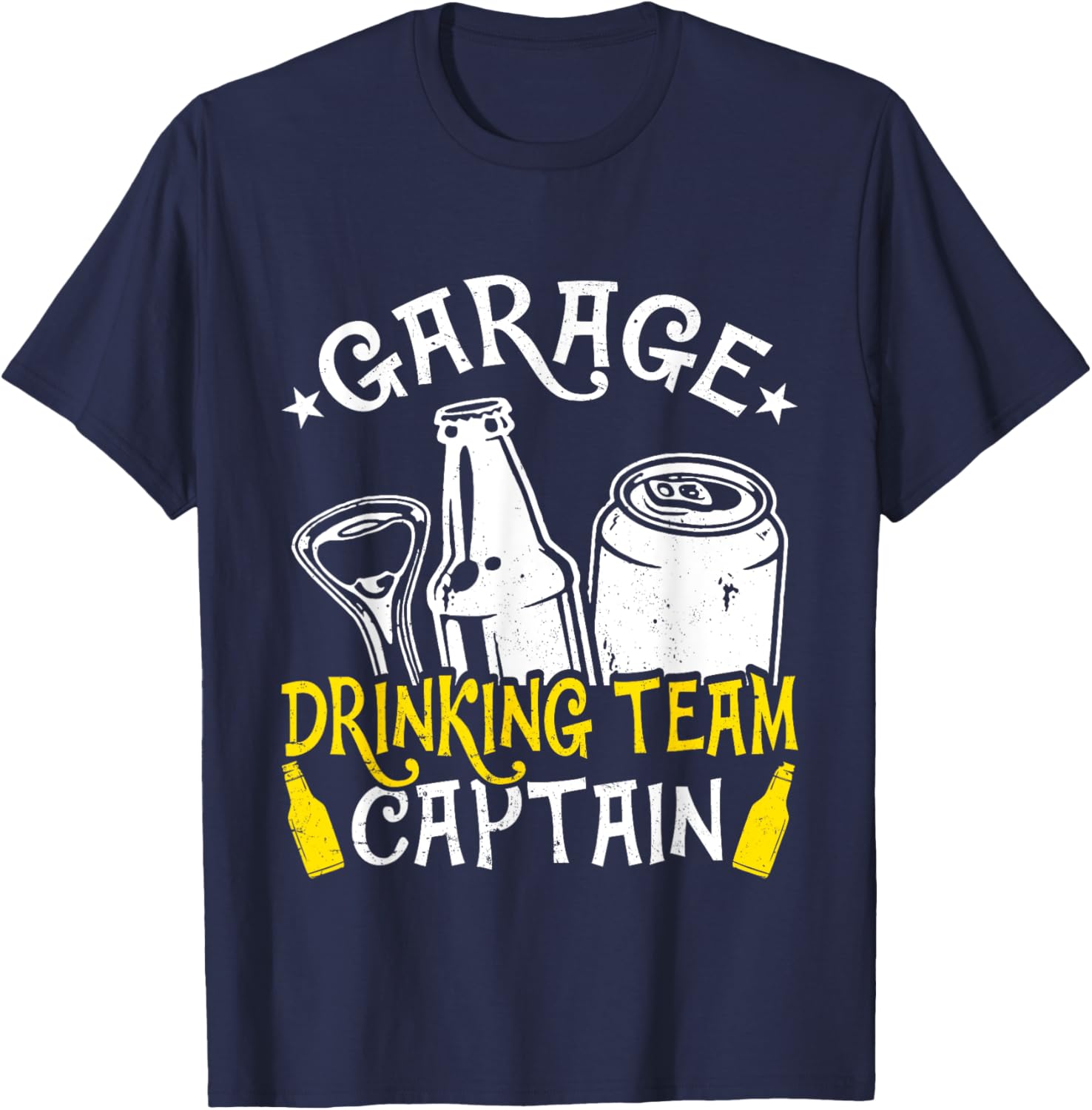 Beer Garage Drinkers Drinking Funny Team Captain Men Dad T-Shirt - T-Shirt | Navy
