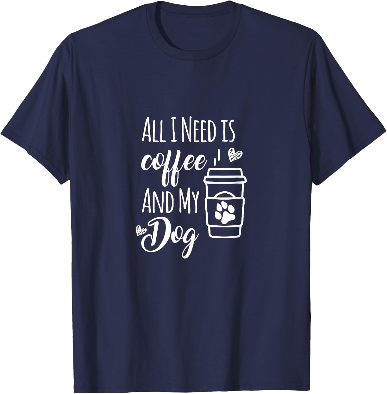 All I Need Is Coffee And My Dogs Dog lover Men Women Kids T-Shirt - T-Shirt | Navy
