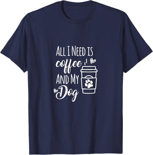 All I Need Is Coffee And My Dogs Dog lover Men Women Kids T-Shirt - T-Shirt | Navy
