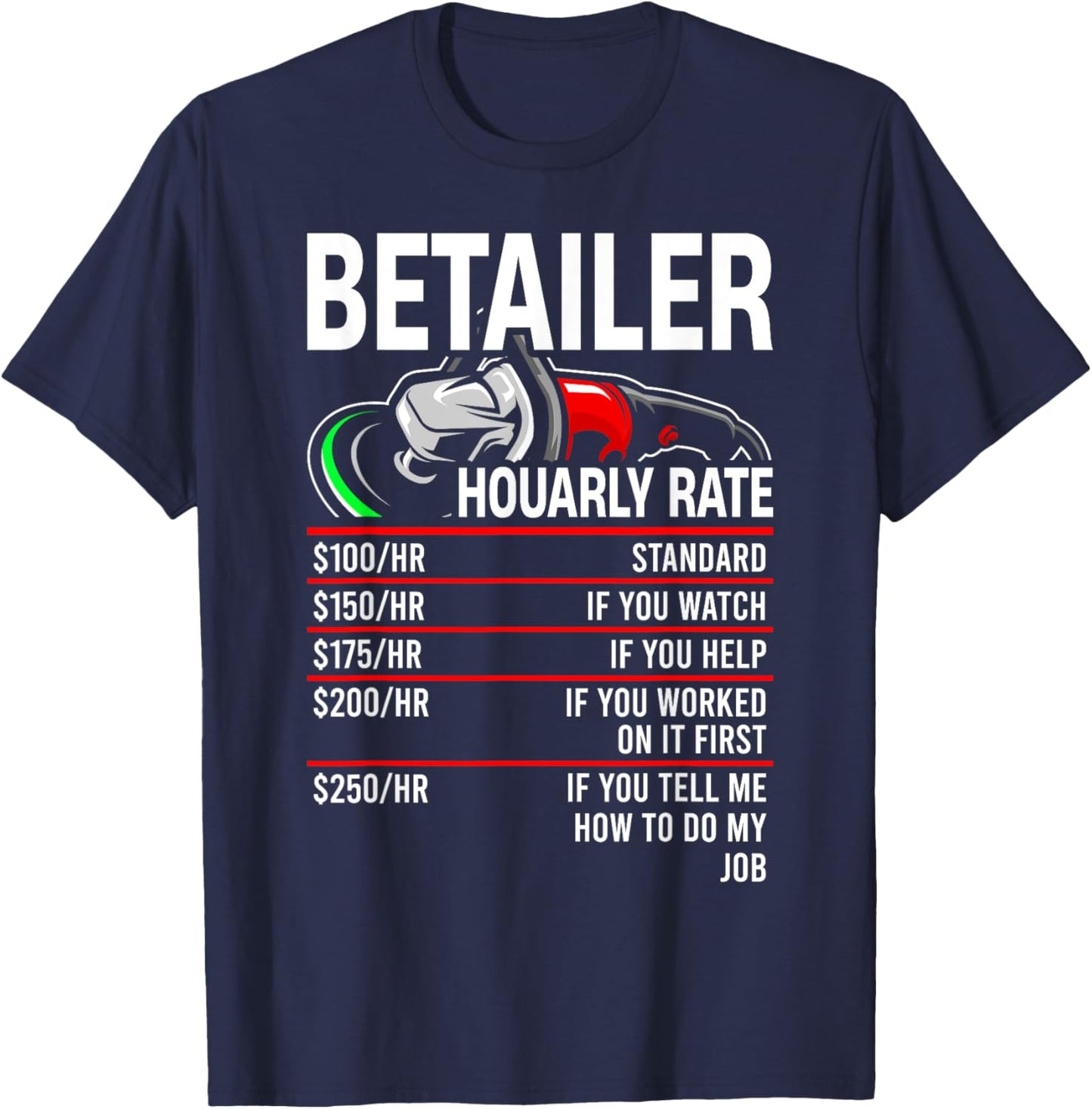 Detailer Hourly Rate Auto Detailer for Car Detailing T-Shirt - T-Shirt | Navy