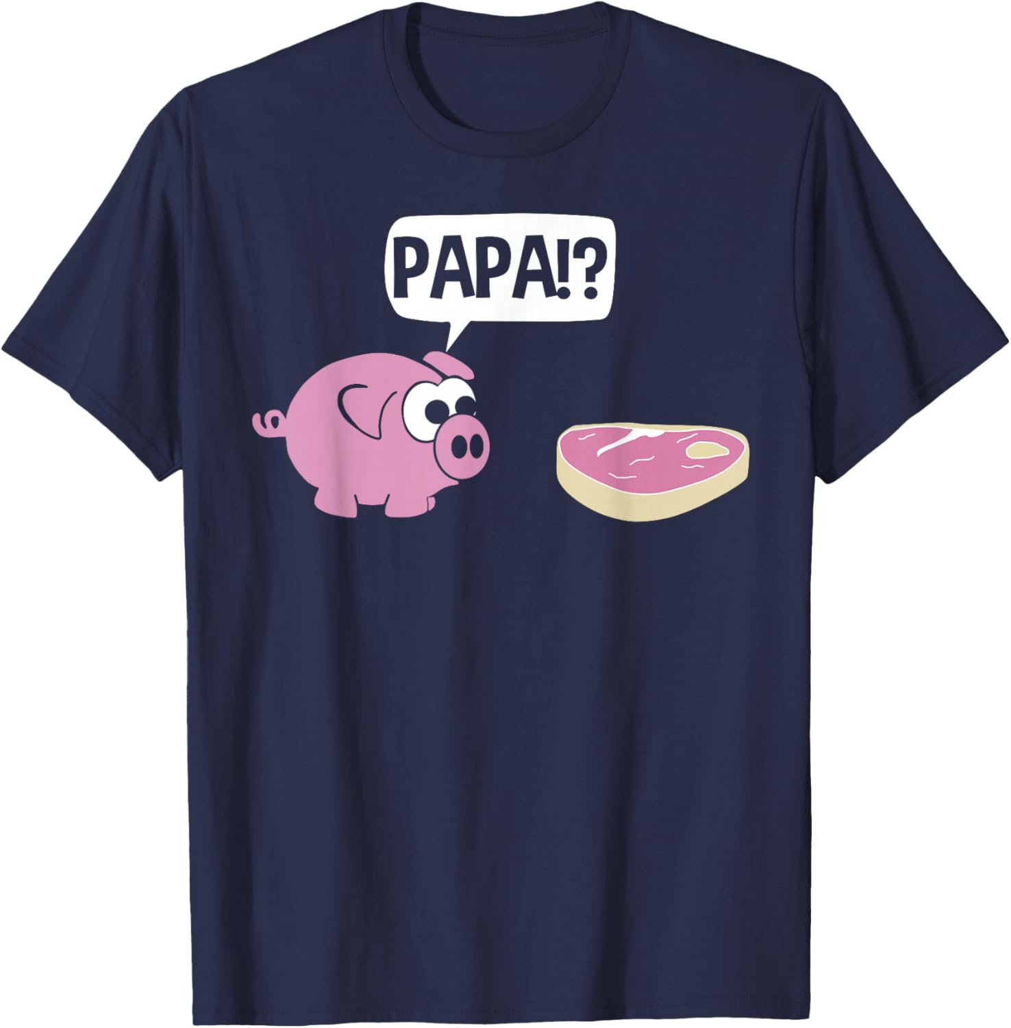 Lustiges Schweinchen - PAPA?! T-Shirt - T-Shirt | Navy