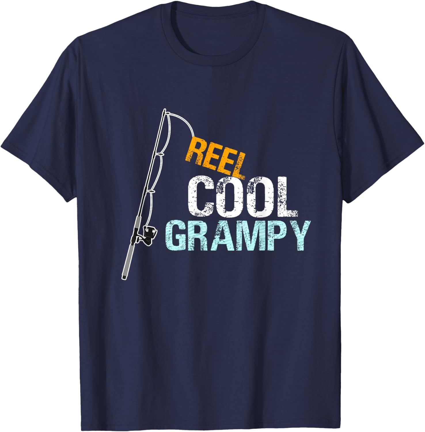 Grampy Gift from Granddaughter Grandson Reel Cool Grampy T-Shirt - T-Shirt | Navy
