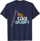 Grampy Gift from Granddaughter Grandson Reel Cool Grampy T-Shirt - T-Shirt | Navy