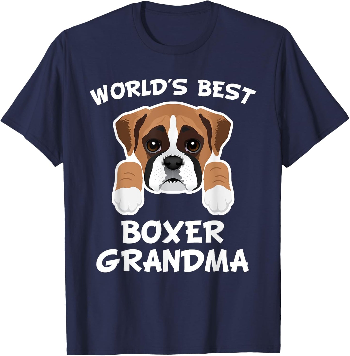 World's Best Boxer Grandma Dog Granddog Women T-Shirt - T-Shirt | Navy