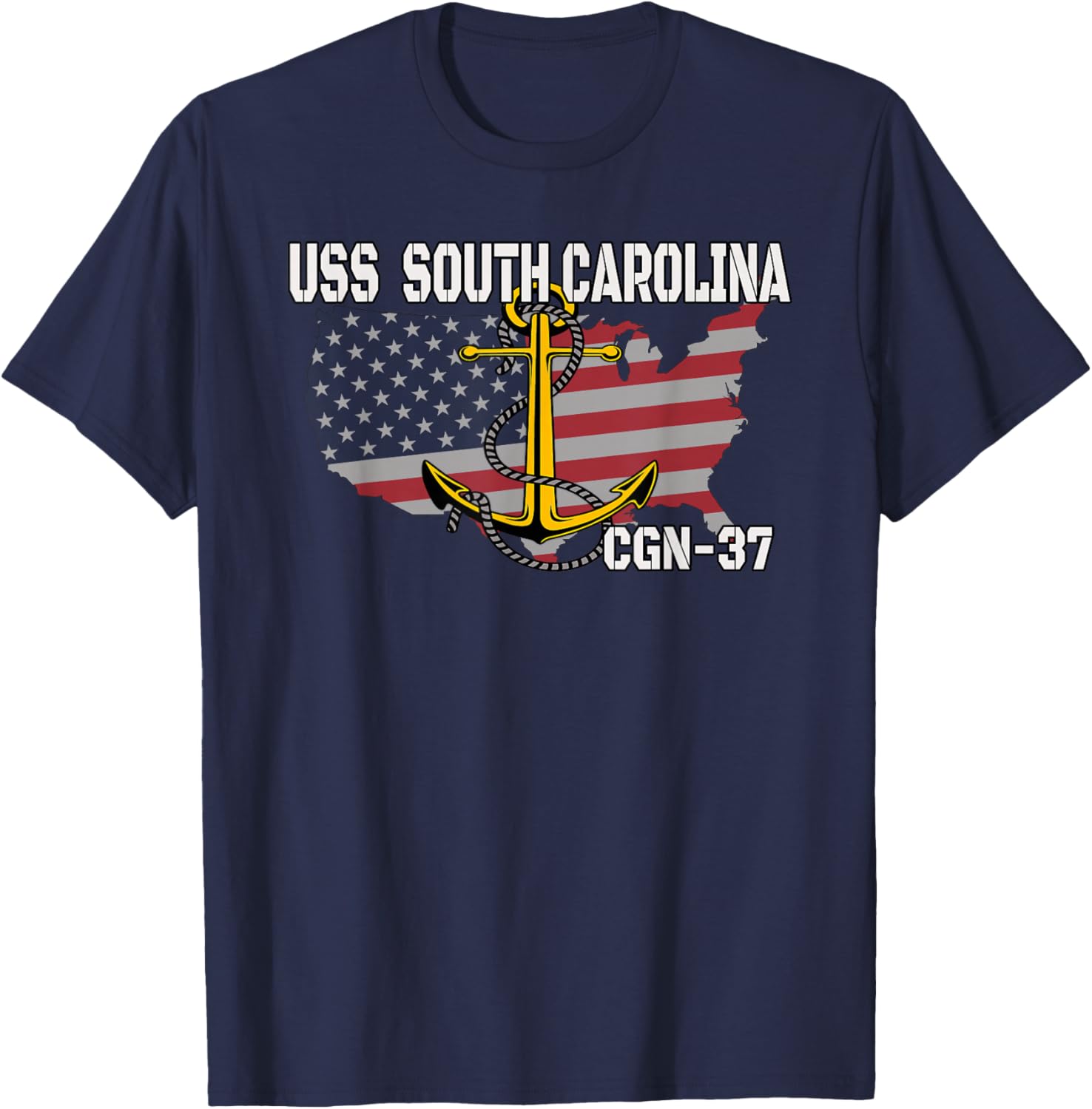 USS South Carolina CGN-37 Cruiser Veteran Day Father Grandpa T-Shirt - T-Shirt | Navy