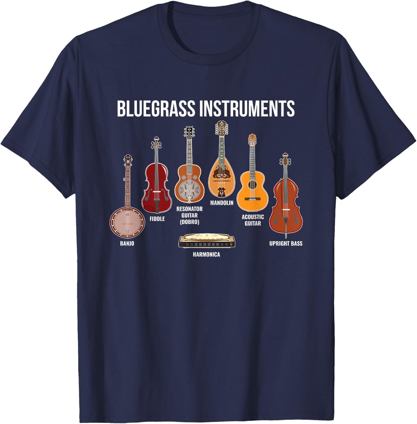 Banjo Bluegrass instruments Vintage Music Fans Banjo Player T-Shirt - T-Shirt | Navy