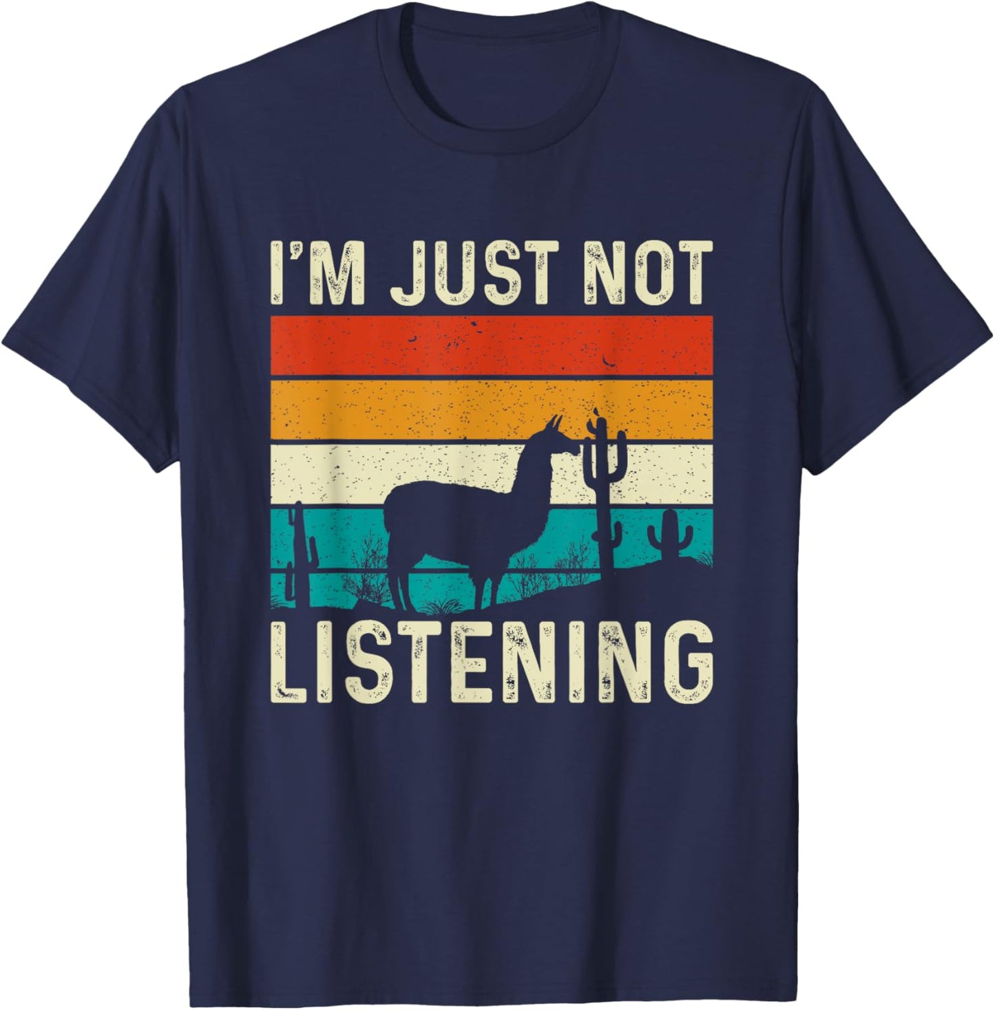I'm Just Not Listening Alpaca T-Shirt - T-Shirt | Navy