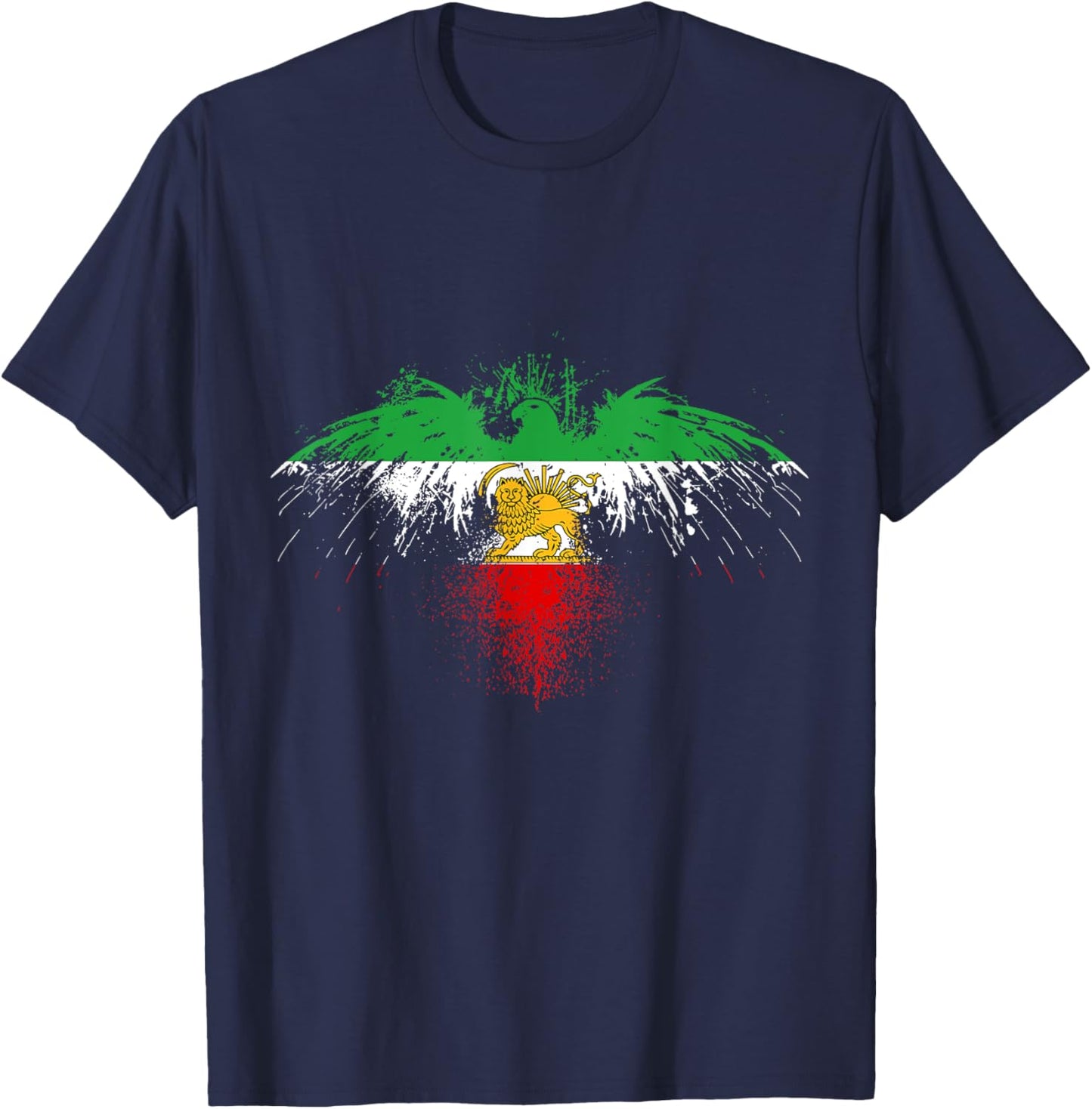 Iran,Iran Lion Sun Flag,Persian,Iran Flag. T-Shirt - T-Shirt | Navy