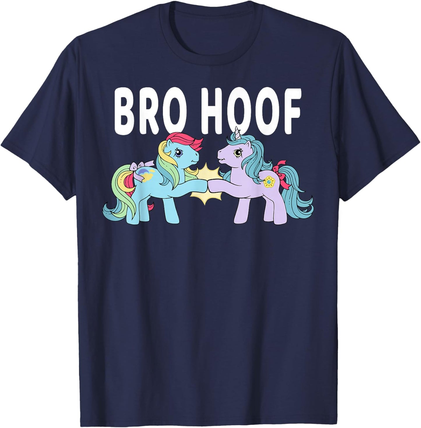 My Little Pony Bro Hoof Vintage Rainbow Ponies T-Shirt - T-Shirt | Navy