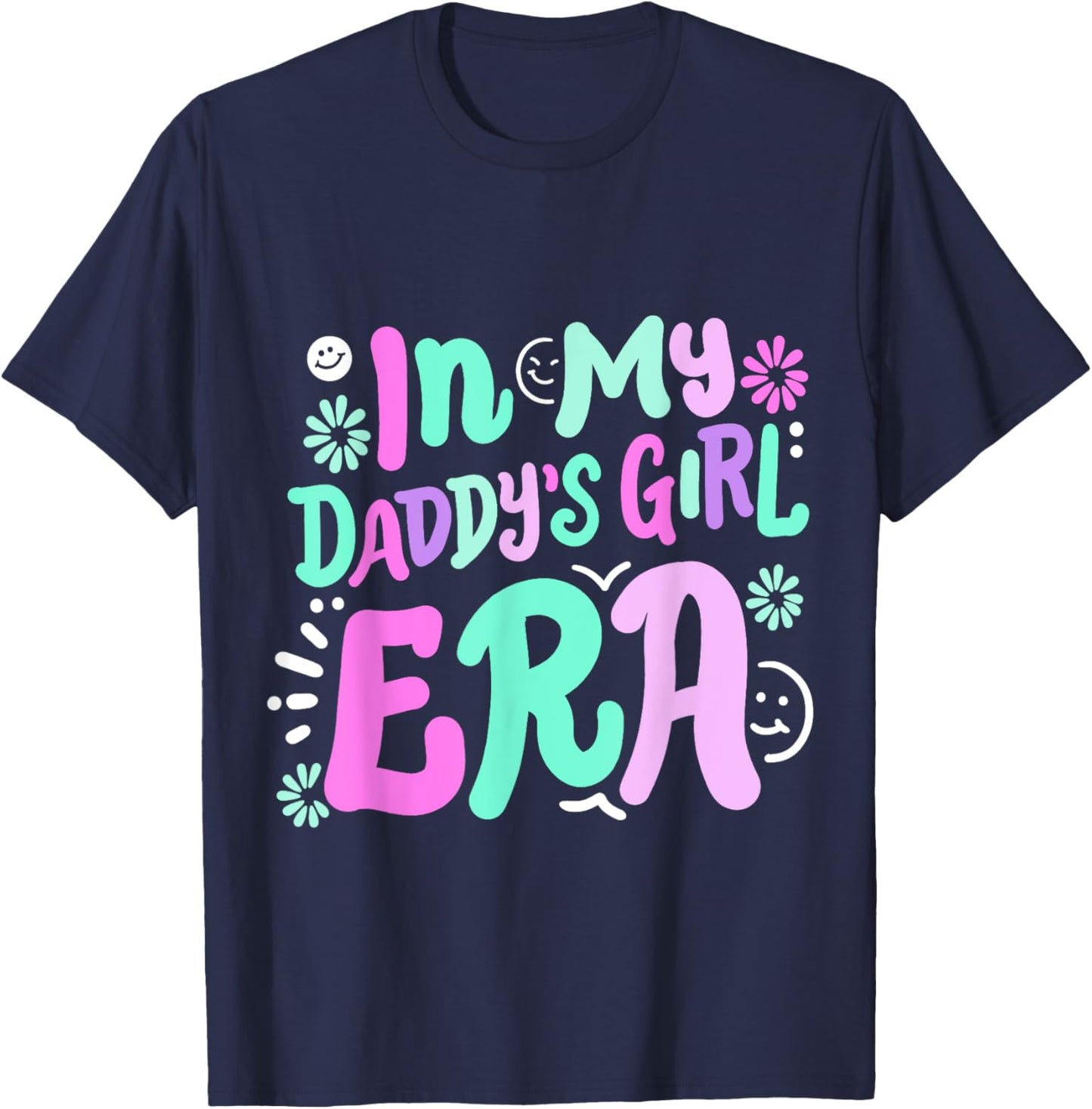 In My Daddy's Girl Era Retro Groovy Girls Kids Father's Day T-Shirt - T-Shirt | Navy