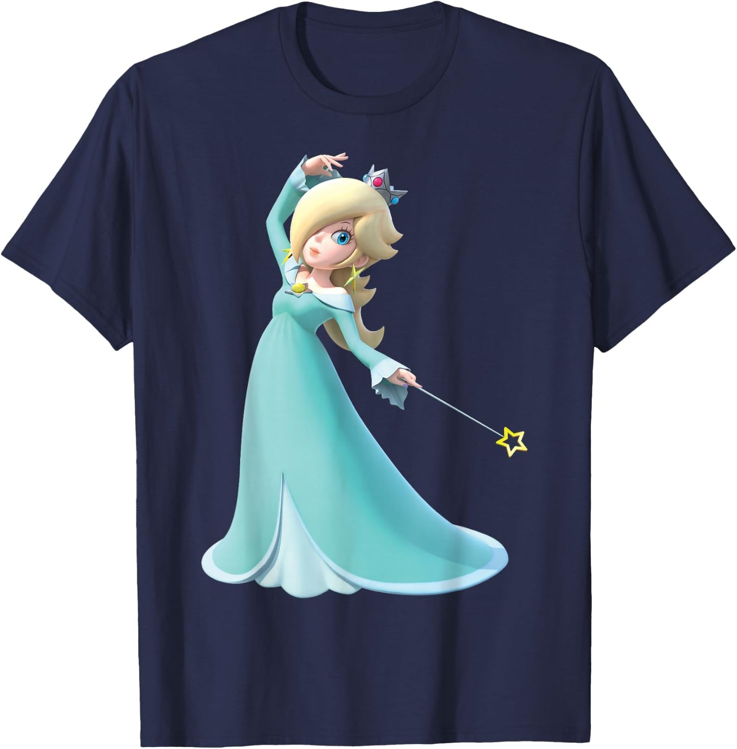 Super Mario Vintage Rosalina 3D Nintendo Poster T-Shirt - T-Shirt | Navy