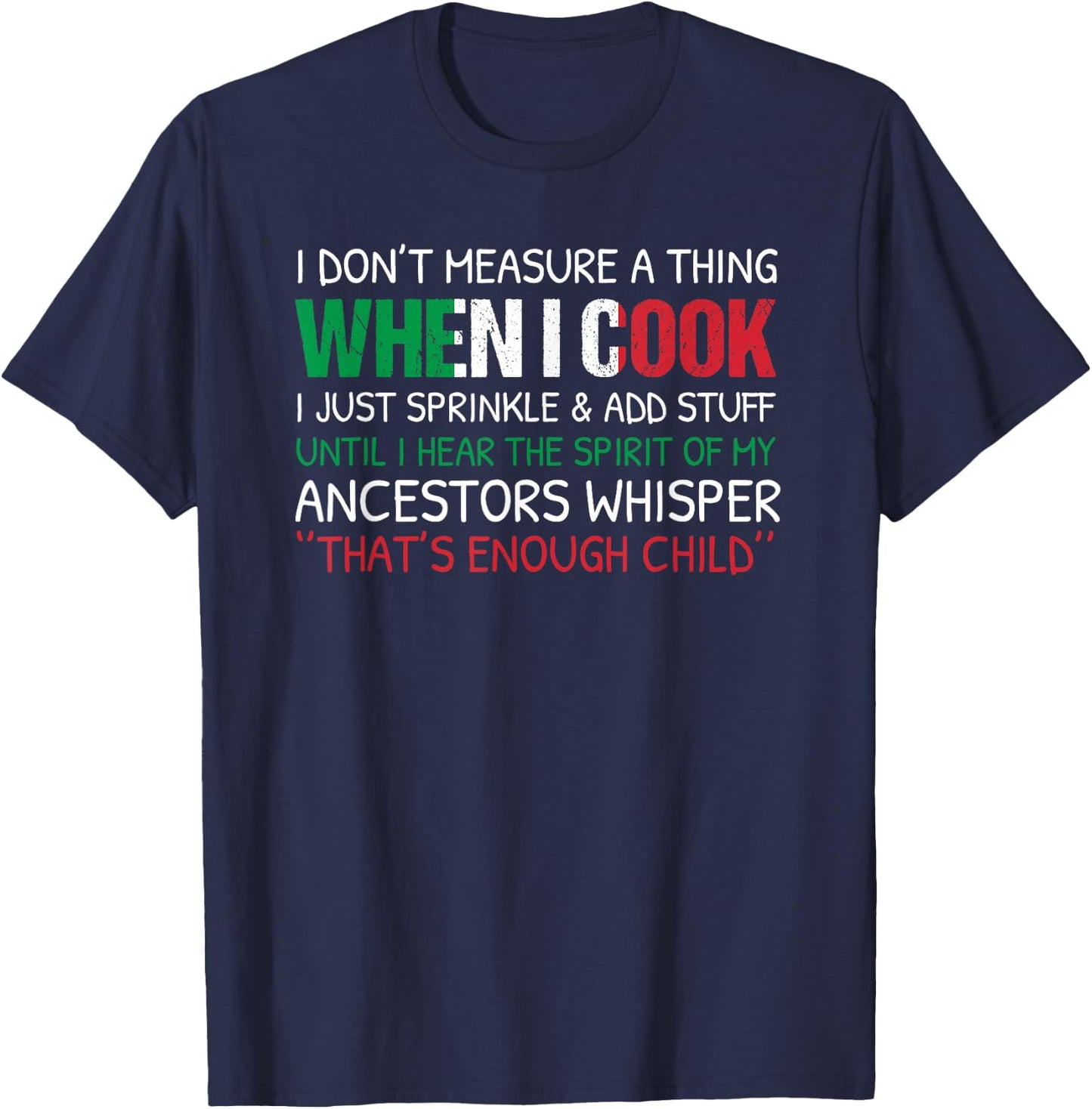 Italian Cook Chef Cooking Italy Food Kitchen Culinary Funny T-Shirt - T-Shirt | Navy