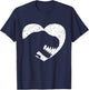 Kids Valentines Day T-Rex Dinosaur Heart Silhouette Boys Toddler T-Shirt - T-Shirt | Navy