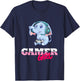 Elephant Gamer Girl Gaming T-Shirt - T-Shirt | Navy