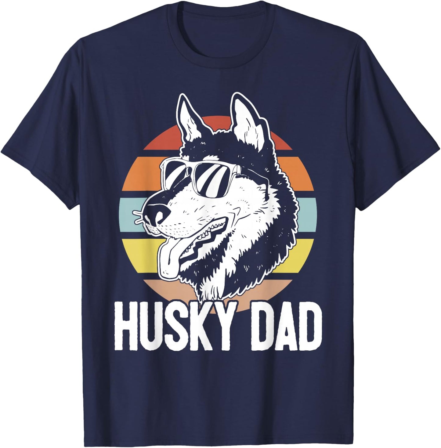 Husky Dad Huskies Sled Dog Team Husky T-Shirt - T-Shirt | Navy