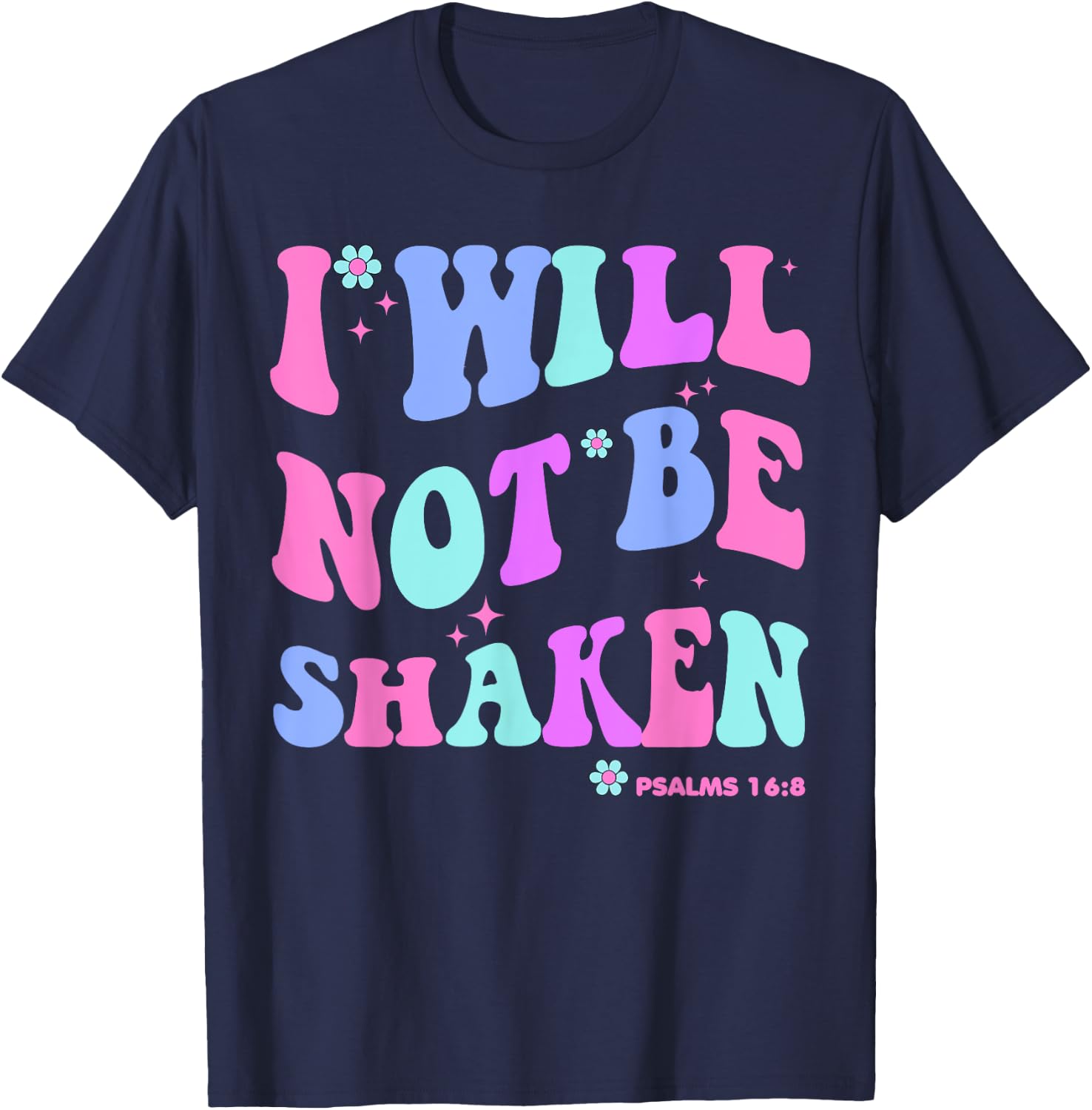 I Will Not Be Shaken Christian-Shirt Jesus Cute Girl Toddler T-Shirt - T-Shirt | Navy