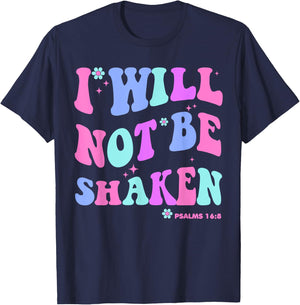 I Will Not Be Shaken Christian-Shirt Jesus Cute Girl Toddler T-Shirt - T-Shirt | Navy