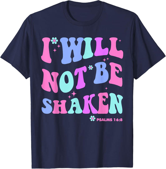 I Will Not Be Shaken Christian-Shirt Jesus Cute Girl Toddler T-Shirt - T-Shirt | Navy