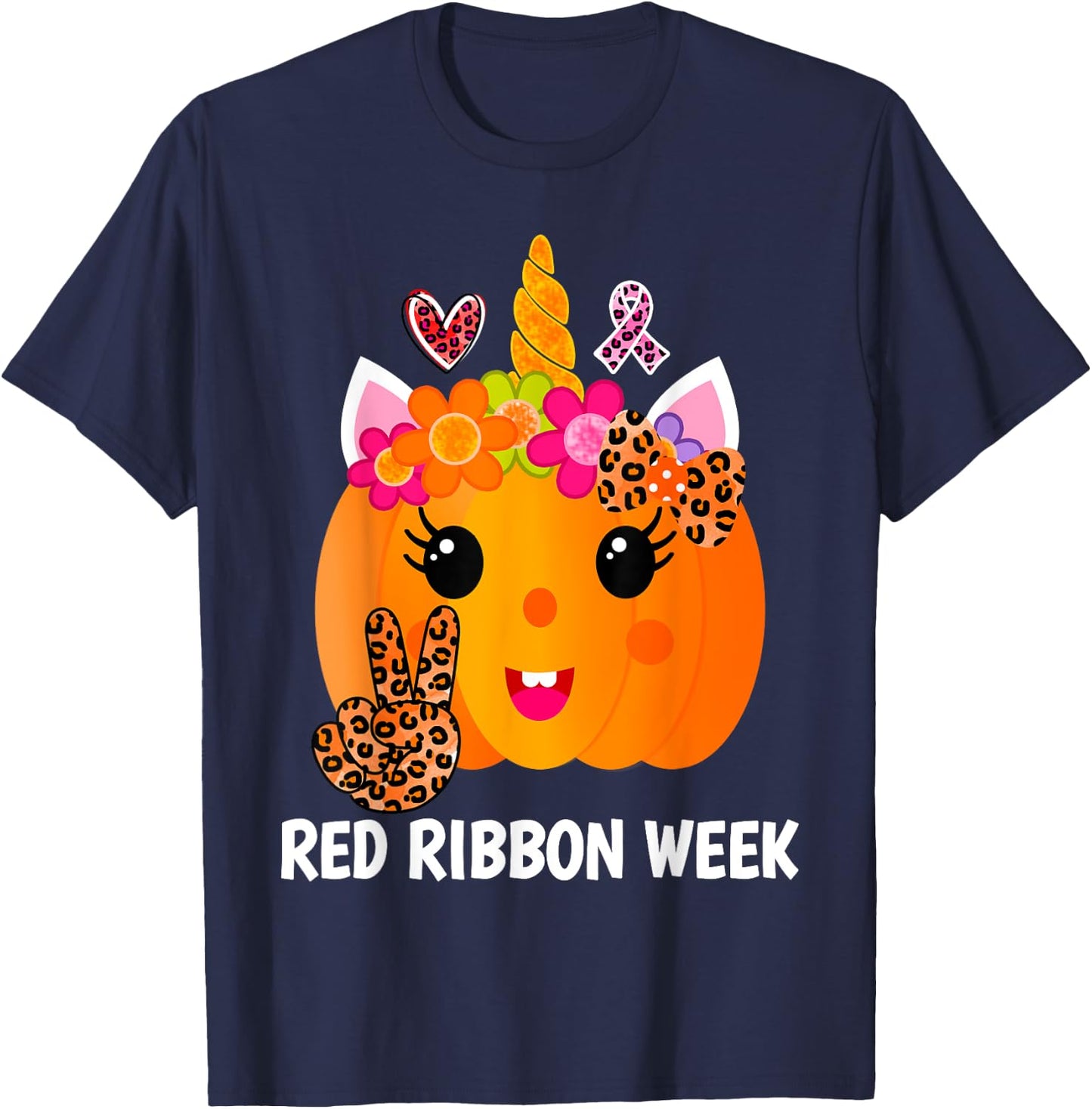 We Wear Red For Red Ribbon Week Awareness Red Ribbon Week T-Shirt - T-Shirt | Navy