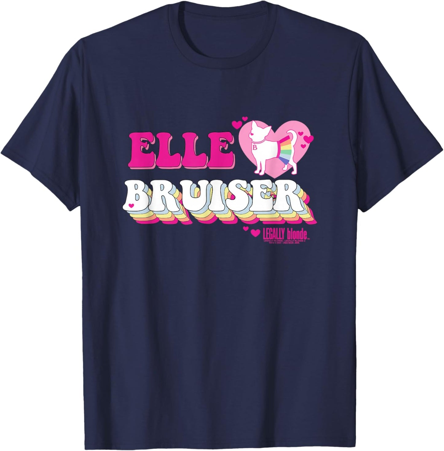 Legally Blonde Elle Hearts Bruiser T-Shirt - T-Shirt | Navy