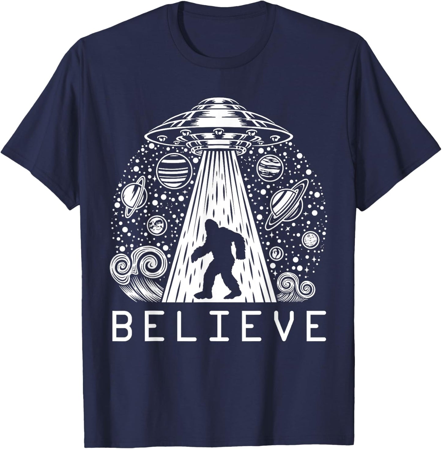 Bigfoot UFO Conspiracy Theory - Alien Physics T-Shirt - T-Shirt | Navy