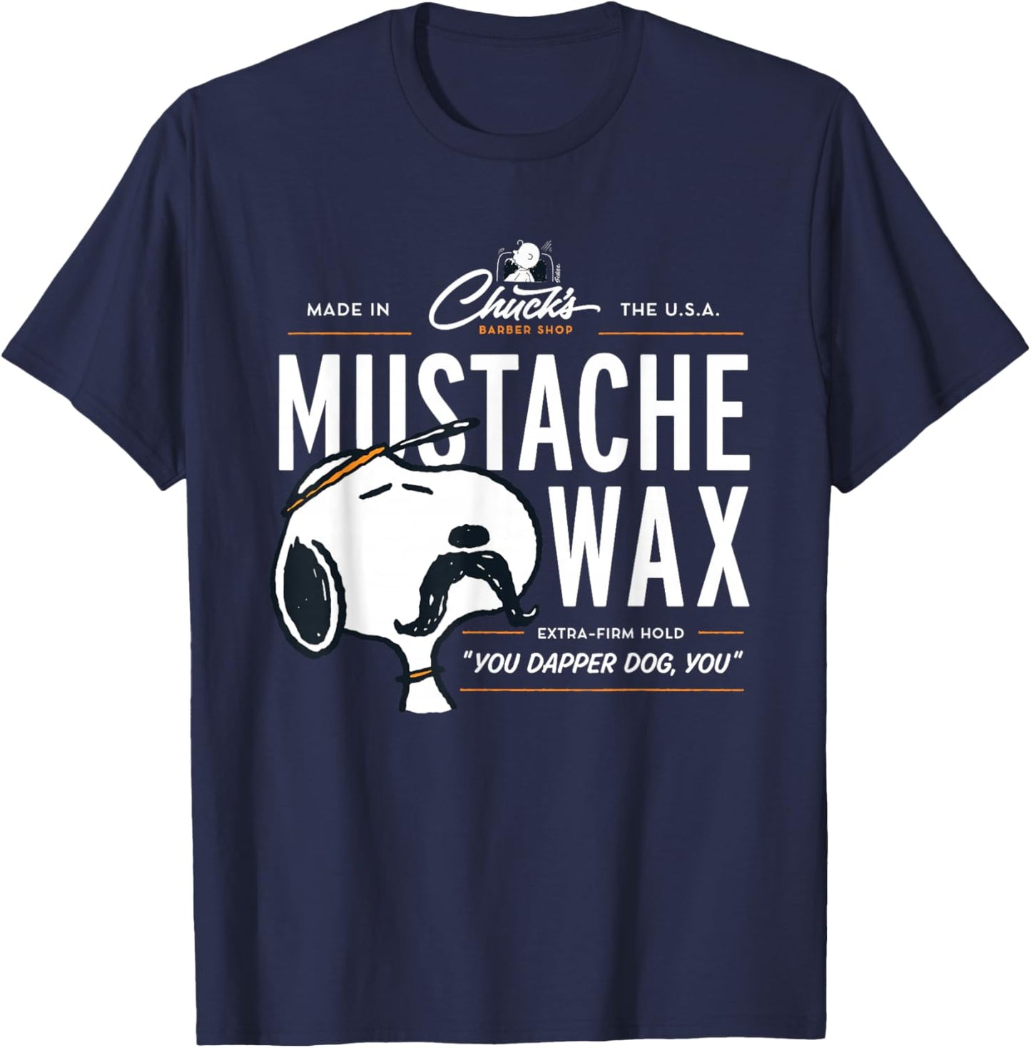 Peanuts Snoopy Mustache Wax T-Shirt - T-Shirt | Navy