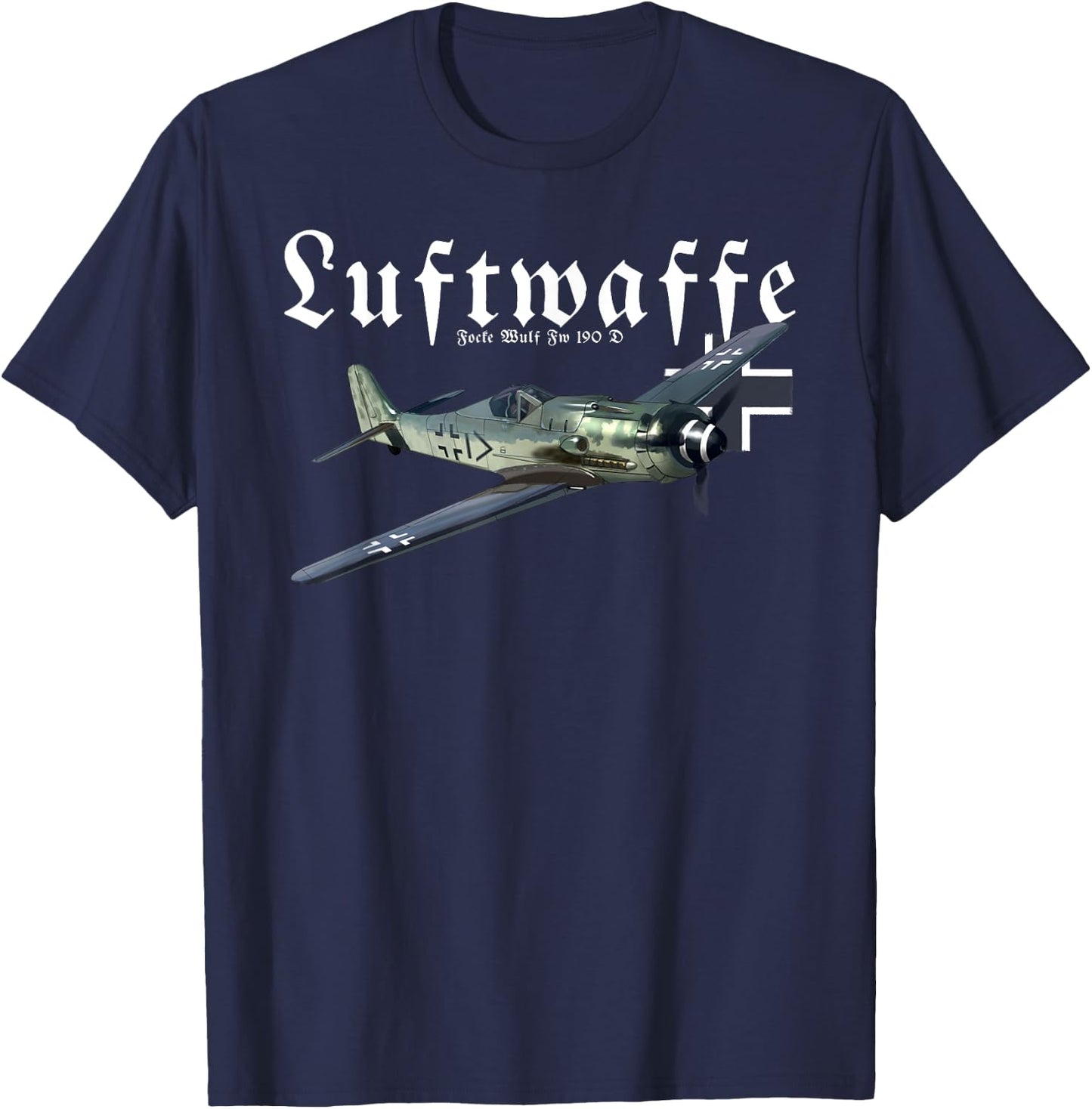 German Warbird I Focke-Wulf FW 190 I WW2 Airplanes T-Shirt - T-Shirt | Navy