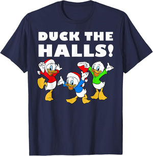 Disney Huey Dewey and Louie Duck The Halls Christmas T-Shirt - T-Shirt | Navy