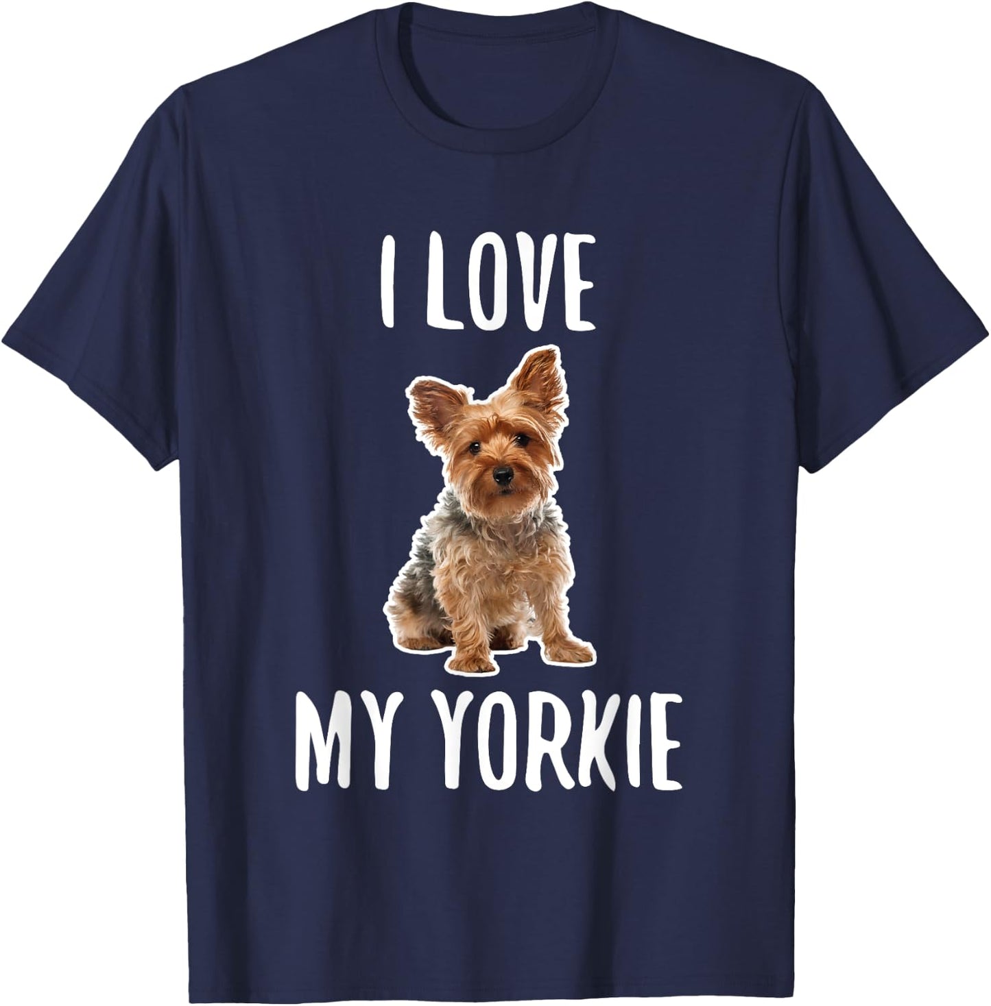 Yorkshire Terrier Dog Owner - I Love My Yorkie Women Kids T-Shirt - T-Shirt | Navy