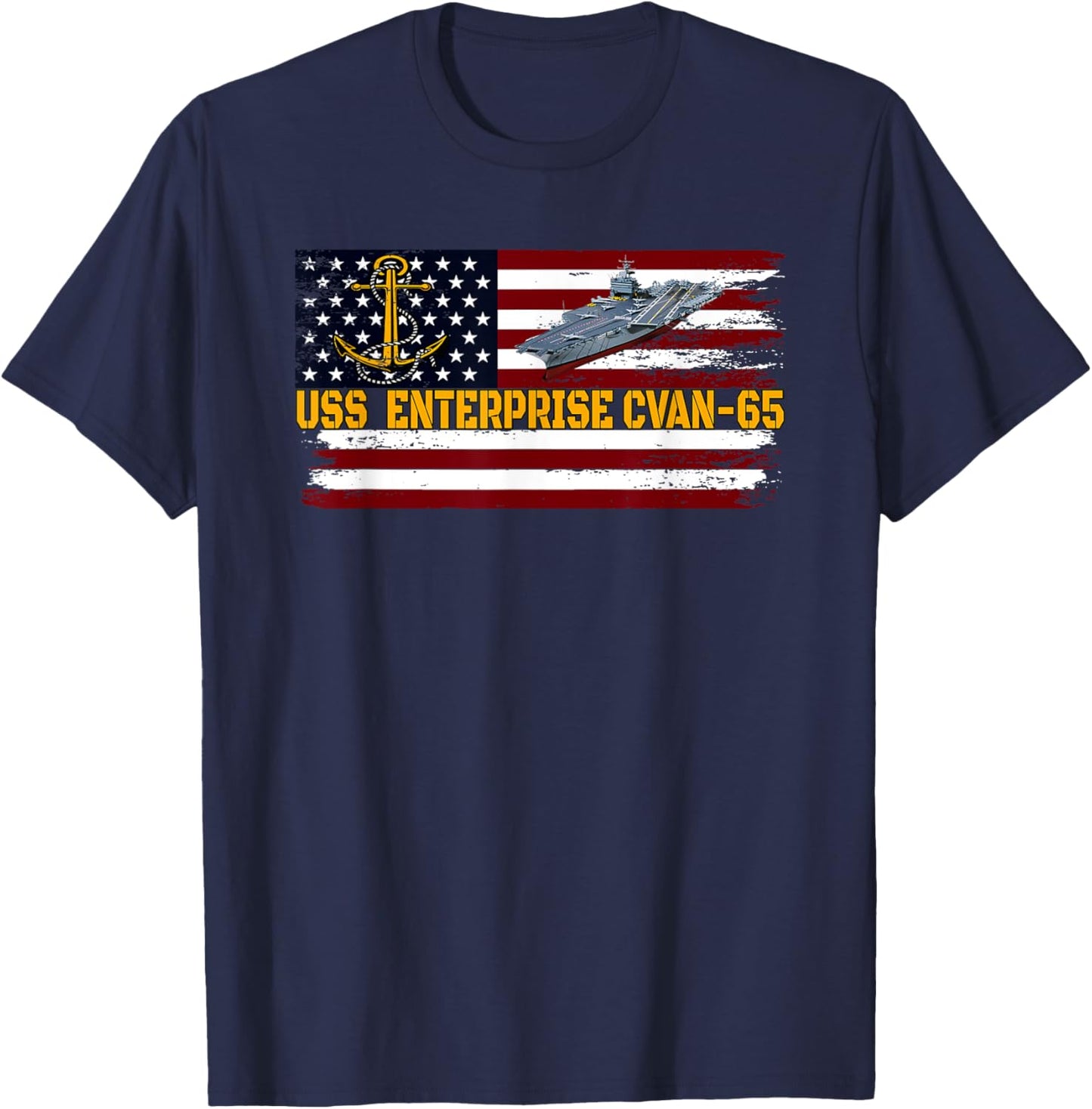 Aircraft Carrier USS Enterprise CVAN-65 Veterans Day Fathers T-Shirt - T-Shirt | Navy