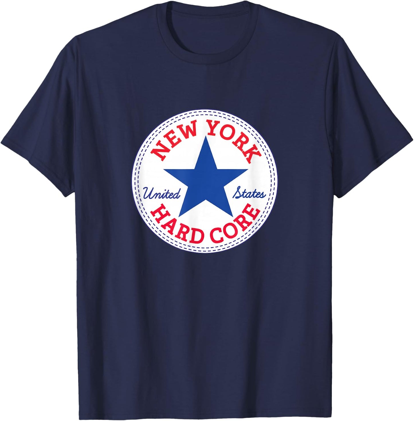 New York HARD CORE NYHC USA Straight Edge T-Shirt - T-Shirt | Navy