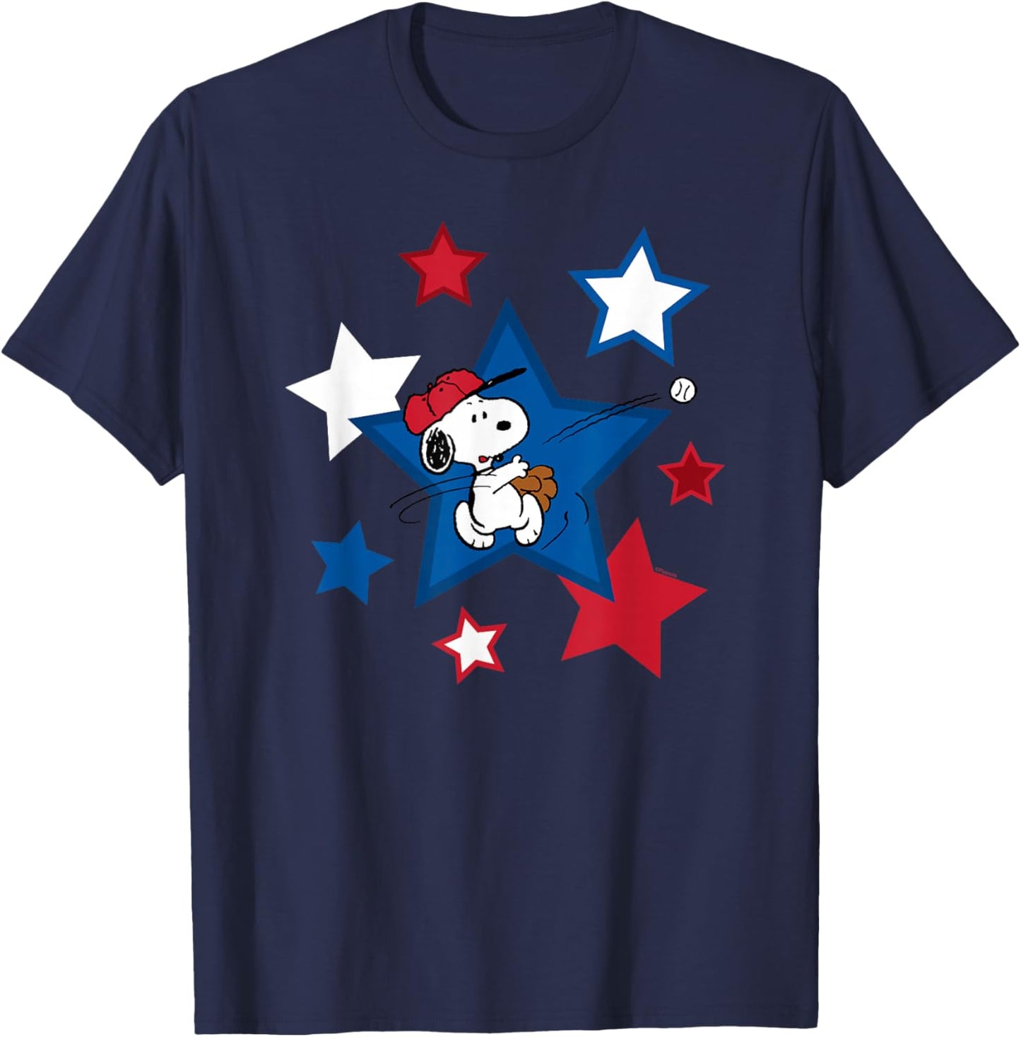 Peanuts Snoopy Baseball Stars T-Shirt - T-Shirt | Navy