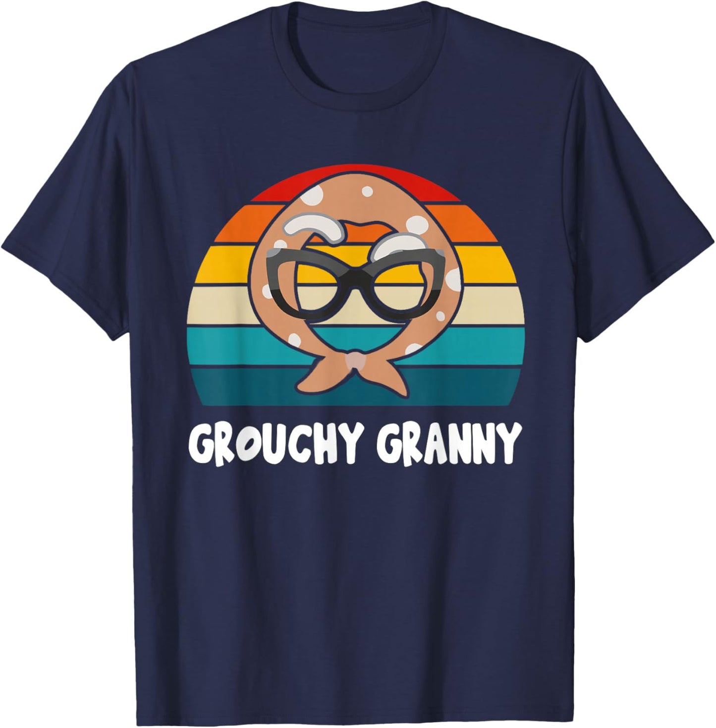 Grouchy Granny Funny Retro Vintage T-Shirt - T-Shirt | Navy