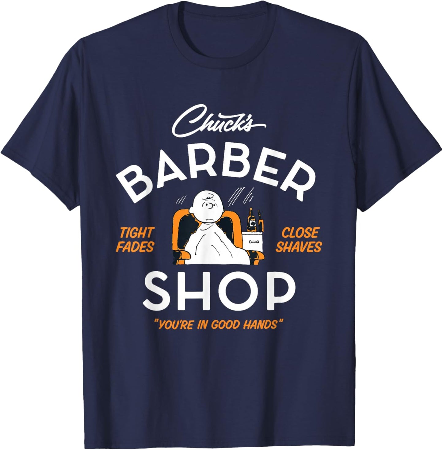Peanuts Charlie Brown Chucks Barber Shop T-Shirt - T-Shirt | Navy