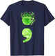 Semicolon Butterfly Retro Mental Health Matters Awareness T-Shirt - T-Shirt | Navy