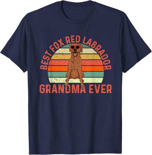 Fox Red Labrador Retriever Grandma Foxred Lab T-Shirt - T-Shirt | Navy