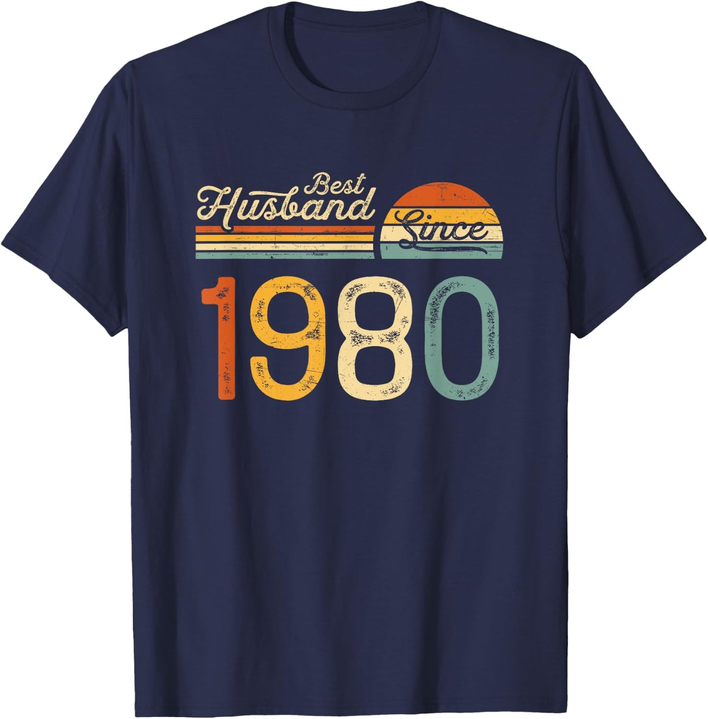 45th wedding anniversary 45 years - Best Husband Since 1980 T-Shirt - T-Shirt | Navy
