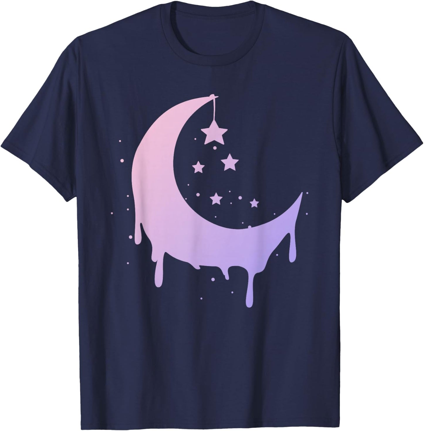 Pastel Moon Goth Vaporwave T-Shirt - T-Shirt | Navy