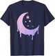 Pastel Moon Goth Vaporwave T-Shirt - T-Shirt | Navy