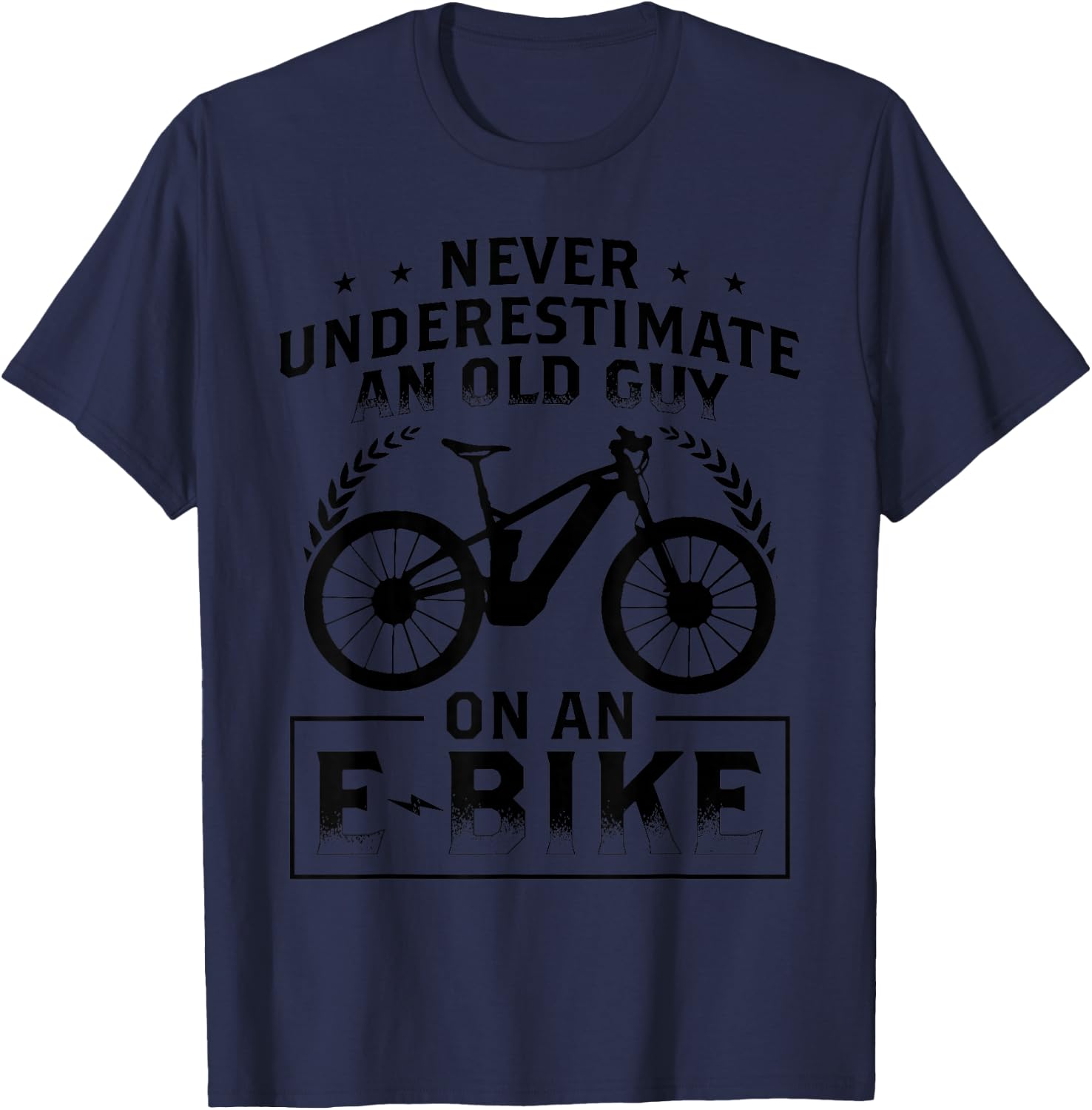 Ebike Bicycle E-Bike Mountain Bikers T-Shirt - T-Shirt | Navy