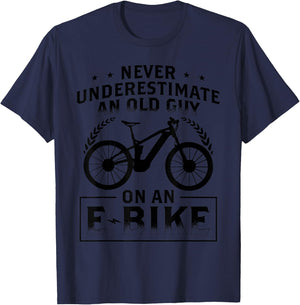 Ebike Bicycle E-Bike Mountain Bikers T-Shirt - T-Shirt | Navy