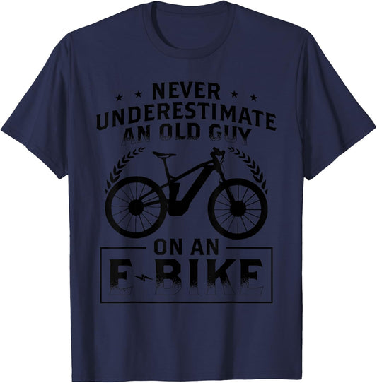 Ebike Bicycle E-Bike Mountain Bikers T-Shirt - T-Shirt | Navy