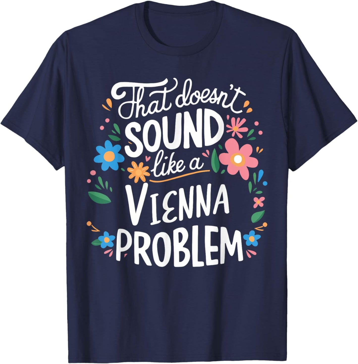 Vienna Personalized Cute Girls Vienna Name T-Shirt - T-Shirt | Navy